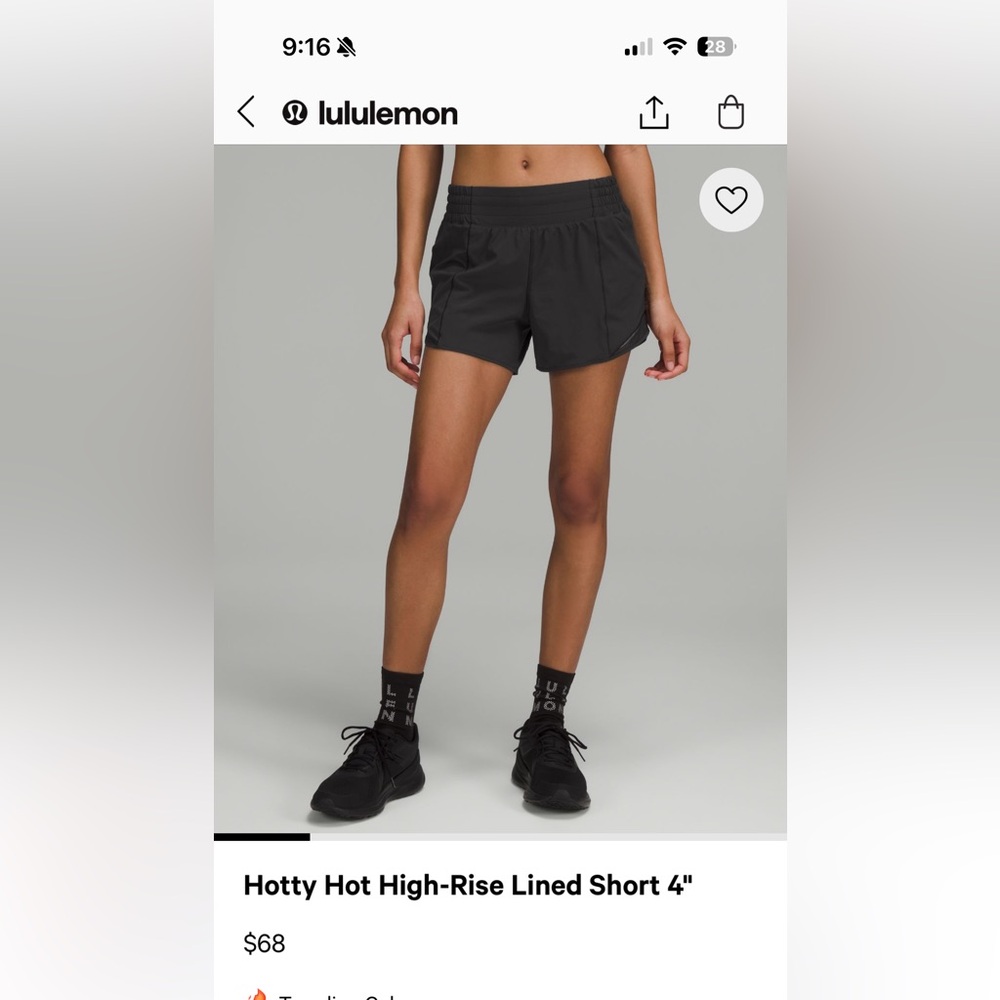 Lululemon Hotty Hot High-Rise Lined Short 4”